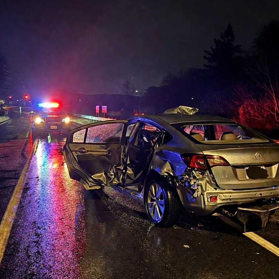 Drunk driving crash Fairfax County Virginia nighttime road scene