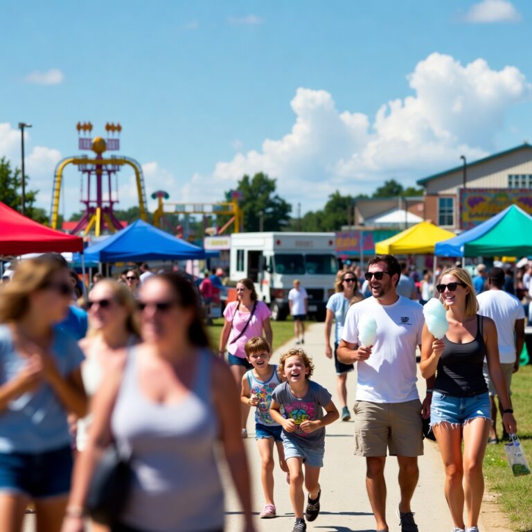 Fairfax County festival safety family enjoying carnival rides summer